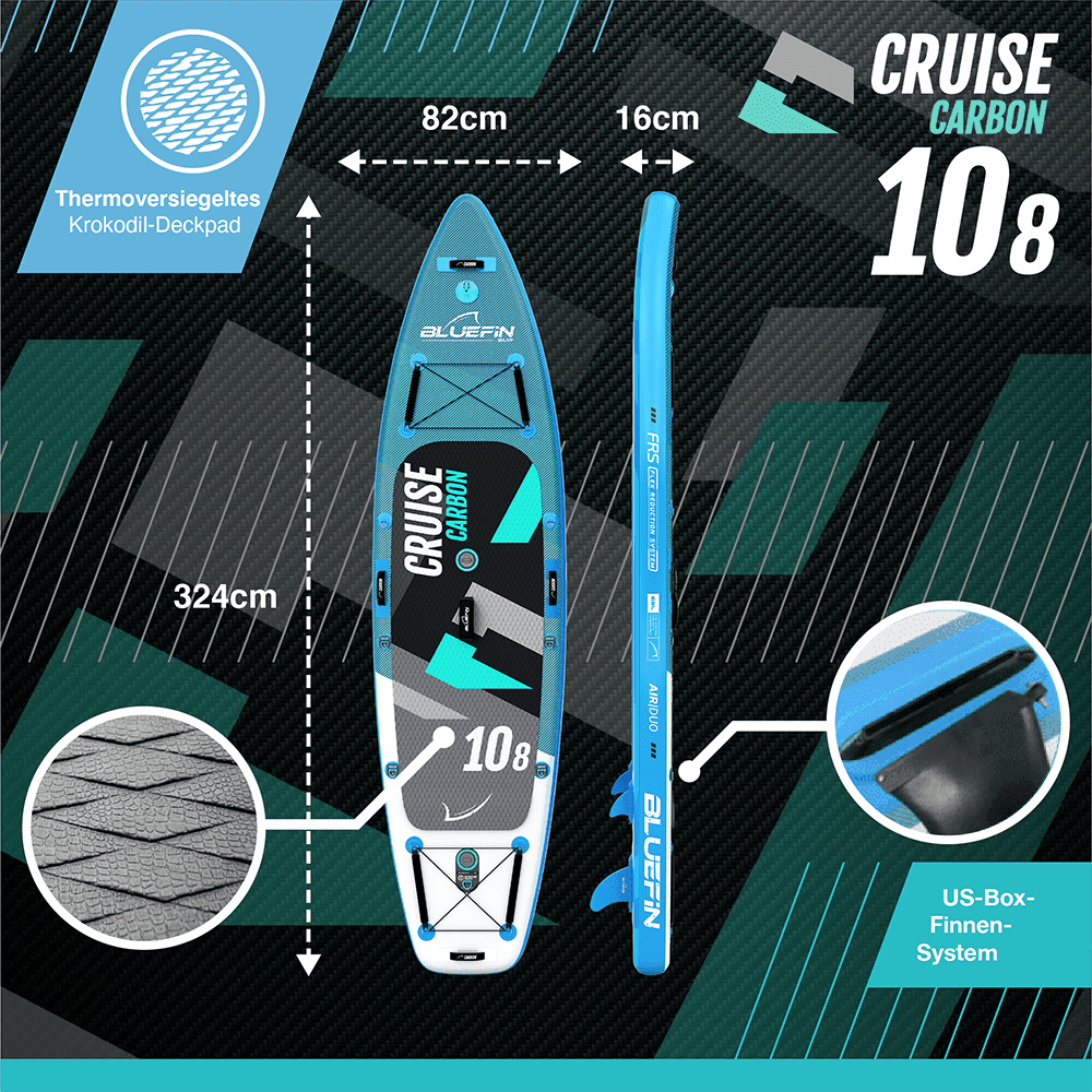 Bluefin aufblasbares stand up paddle board 6 zoll dick