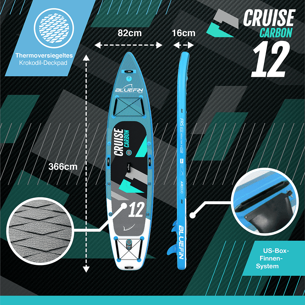 Bluefin aufblasbares stand up paddle board 6 zoll dick