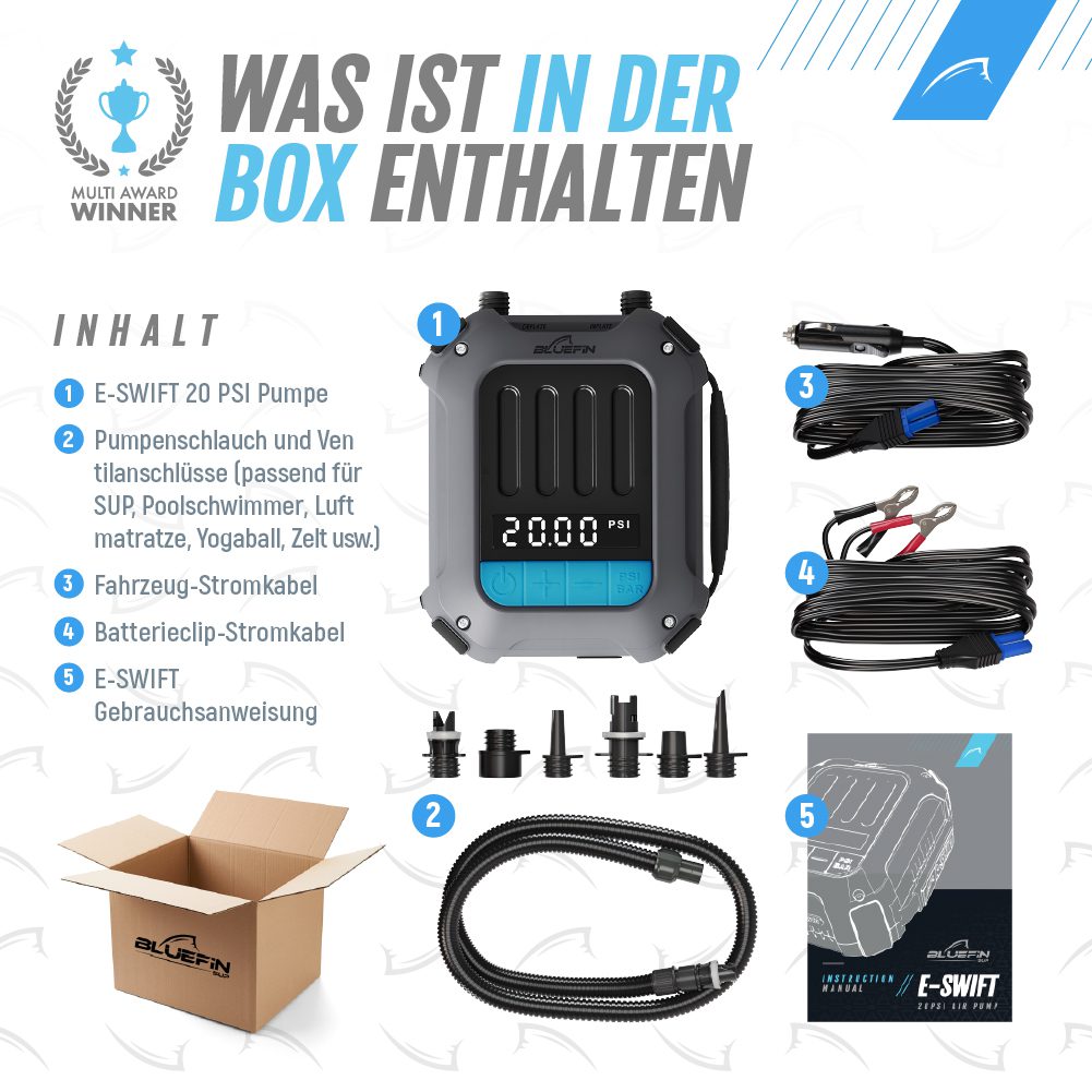 Bluefin e-swift elektrische pumpe