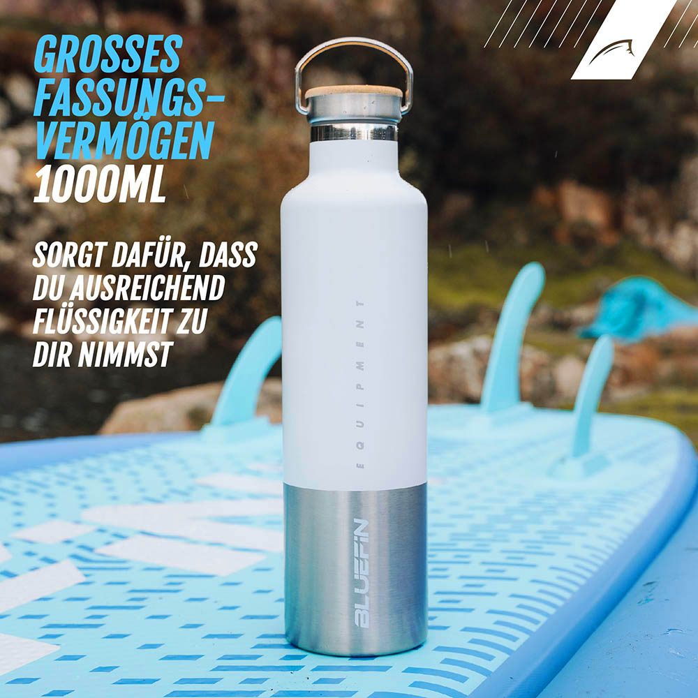 Bluefin 1-liter-wasserflasche aus edelstahl