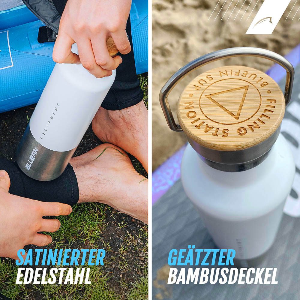 Bluefin 1-liter-wasserflasche aus edelstahl