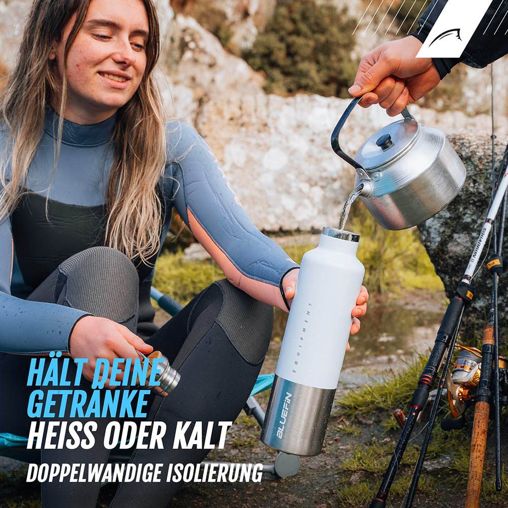 Bluefin 1-liter-wasserflasche aus edelstahl