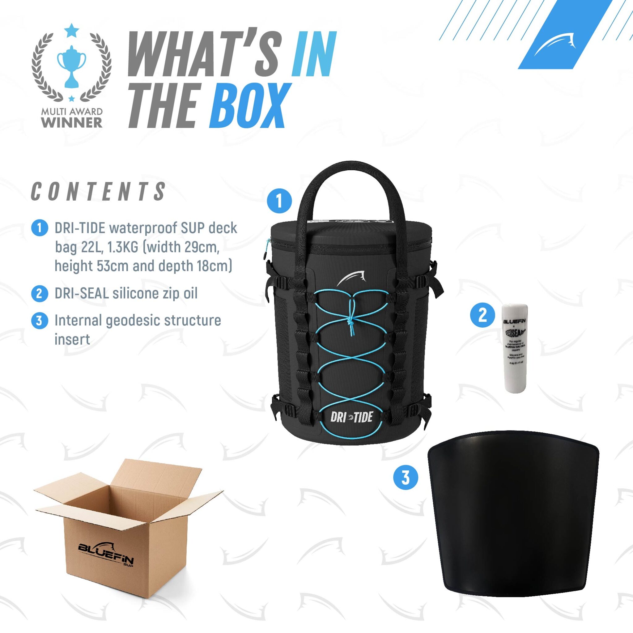 Bluefin waterproof paddle board sup deck bag