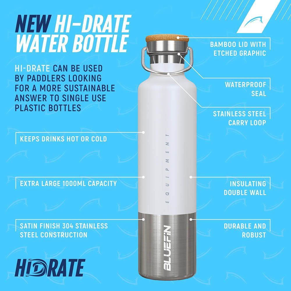 Bluefin hi-drate stainless steel water bottle 1 litre
