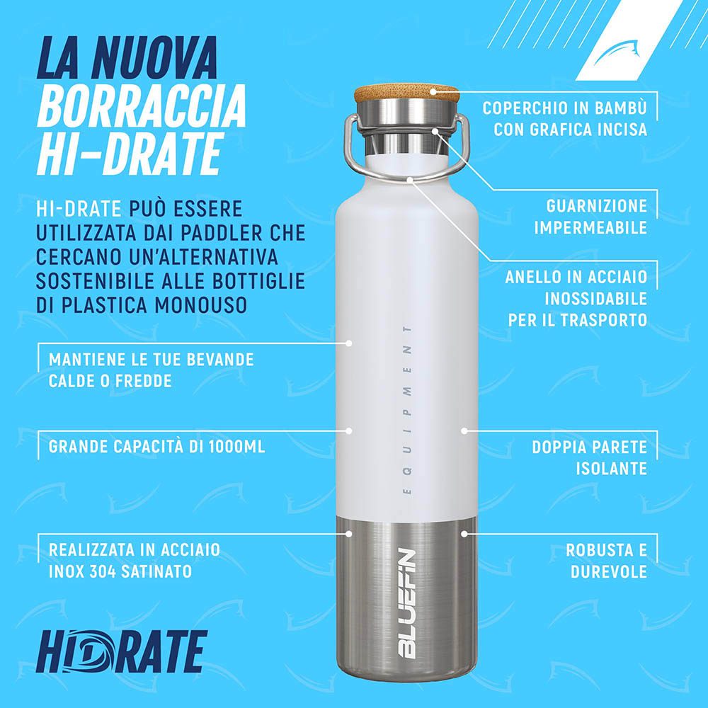 Bluefin borraccia in acciaio inossidabile da 1 litro