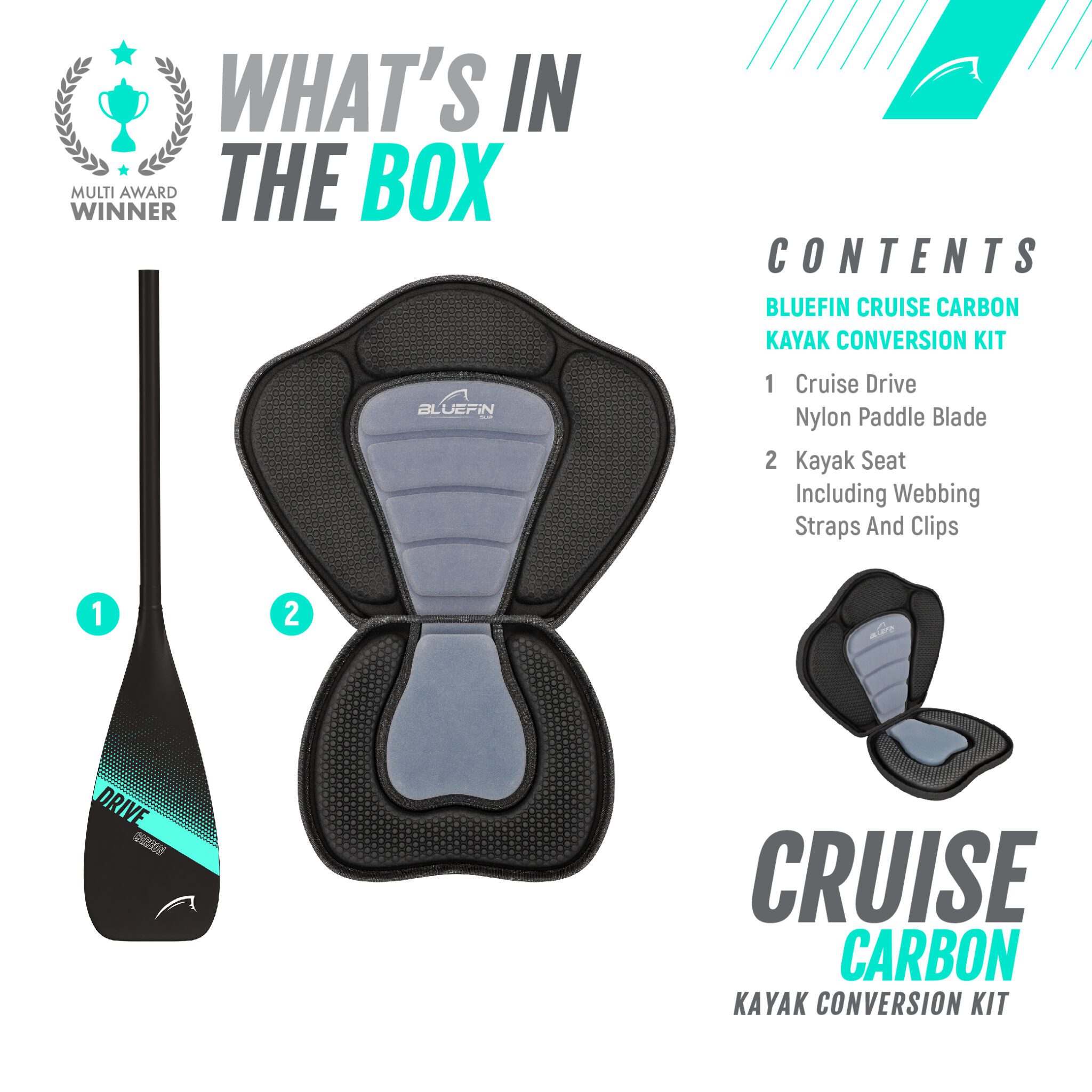 Bluefin cruise carbon kayak conversion kit