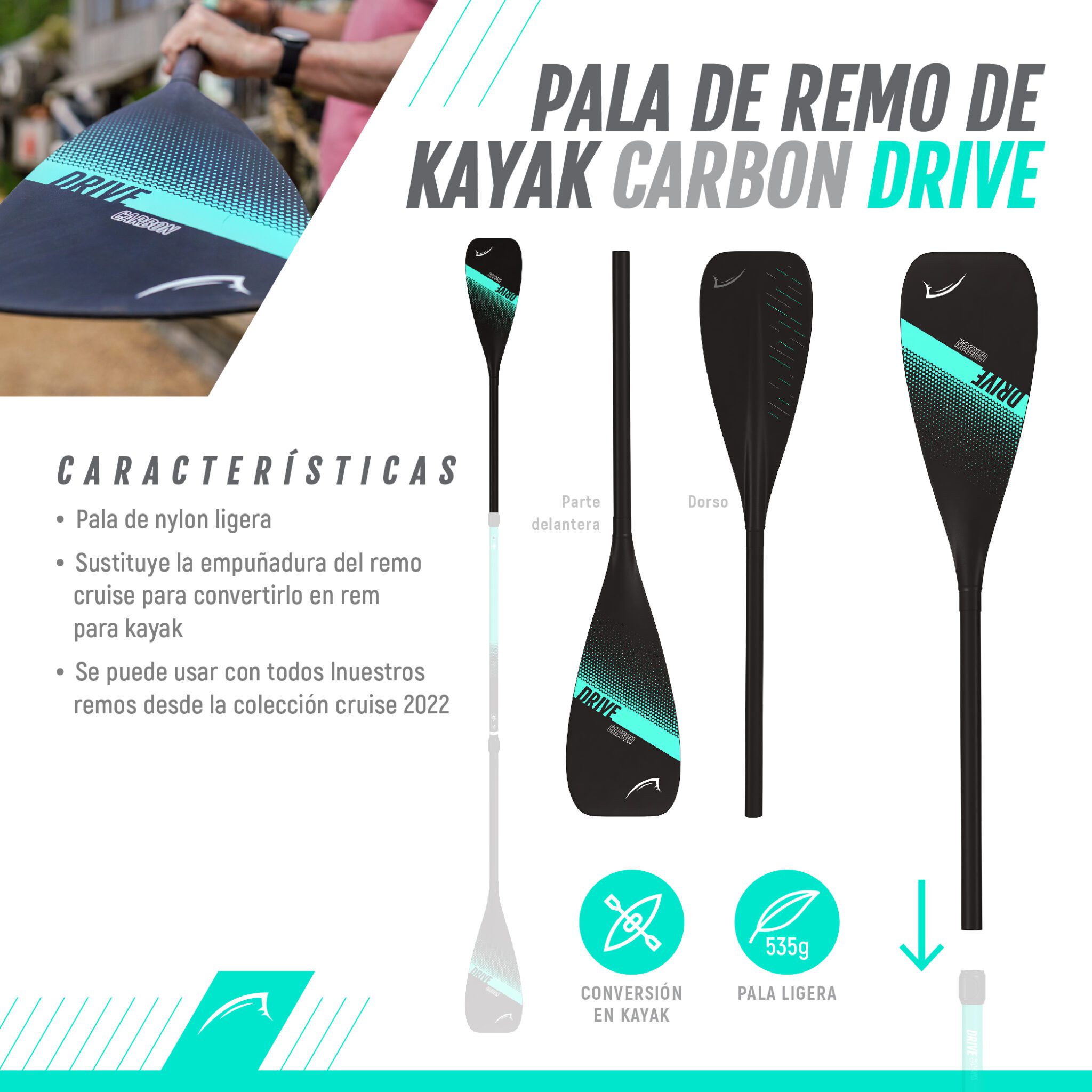 Bluefin cruise carbon kayak conversion kit