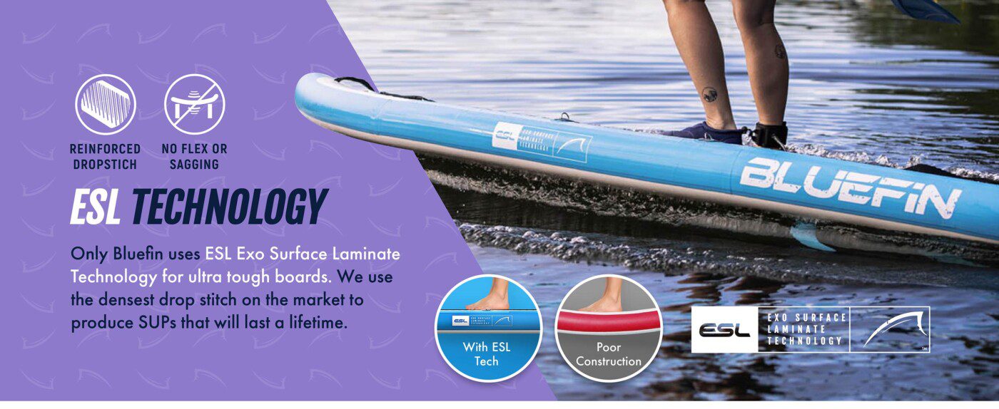 Bluefin coloured all round paddle boards