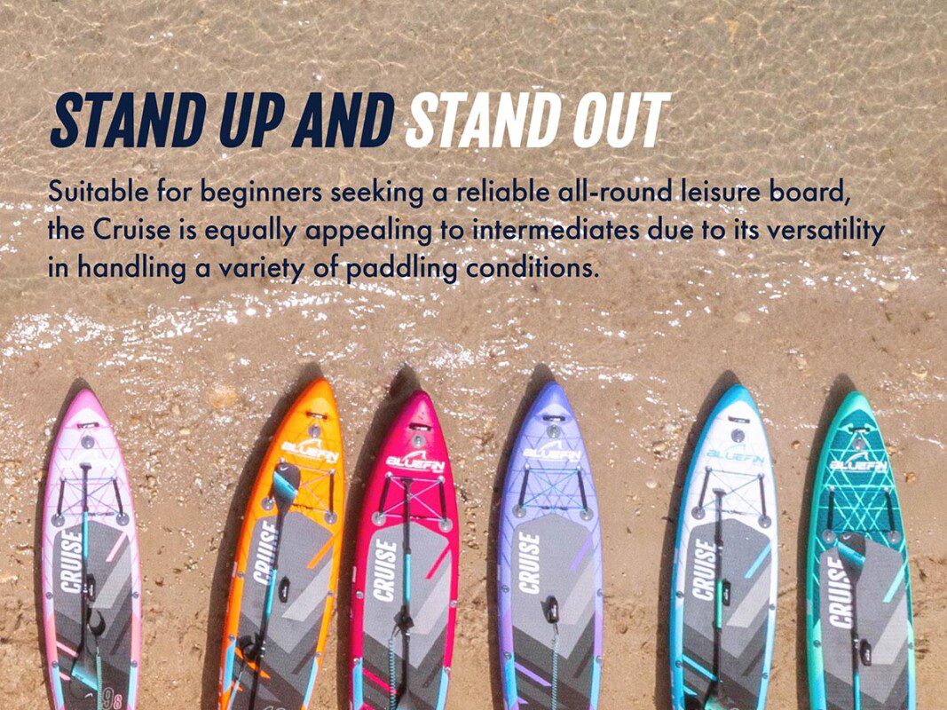 Bluefin coloured all round paddle boards